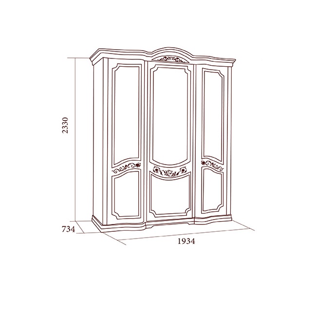 Шкаф Флориана 3-х дверный без зеркал, беж