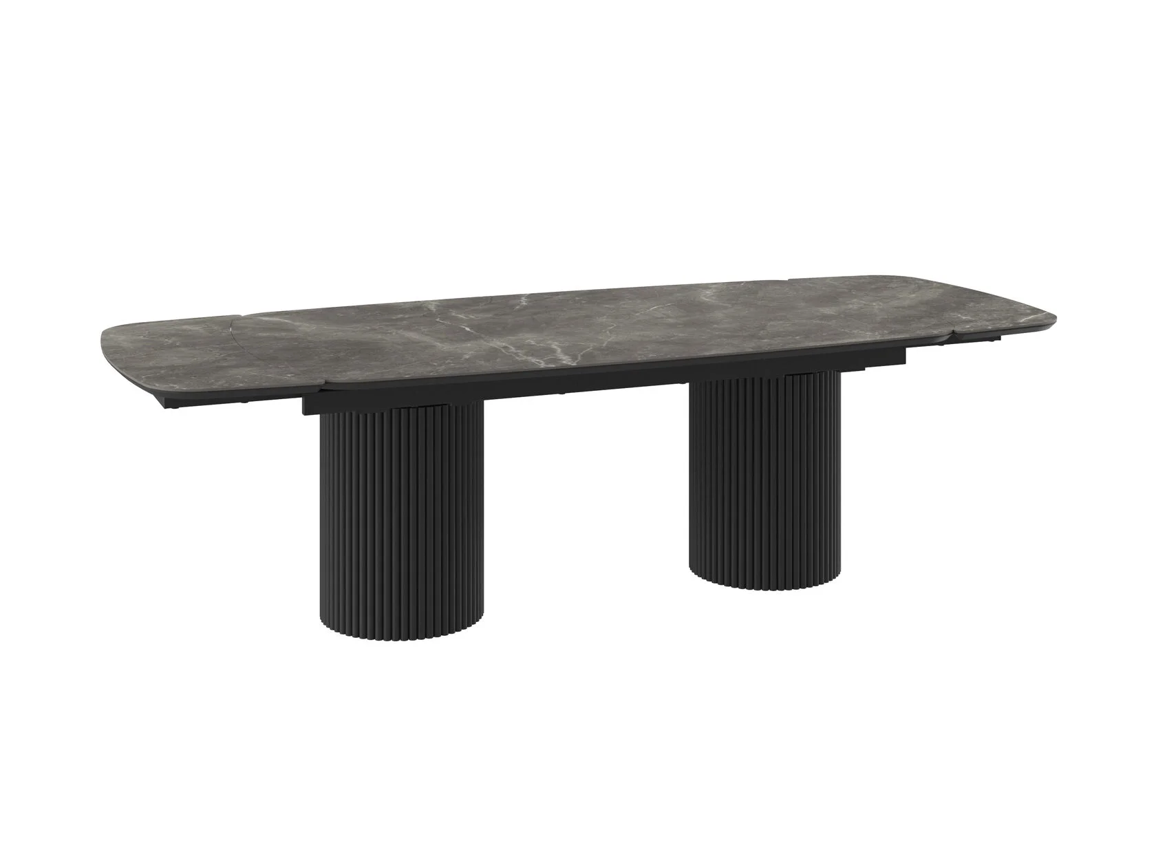 Стол Askar Slide-230, (40+40)x115, Bayona Grey Premium Cer/черный