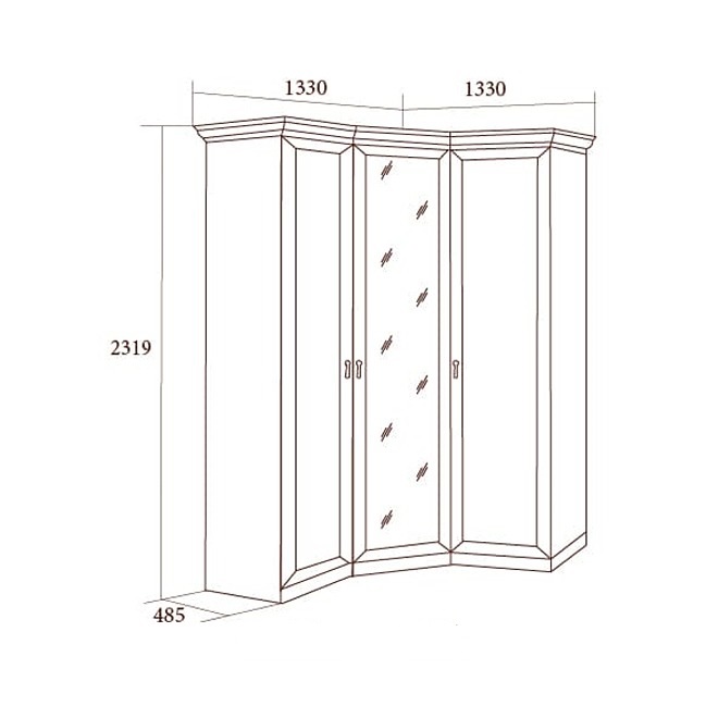 Шкаф угловой Екатерина, орех