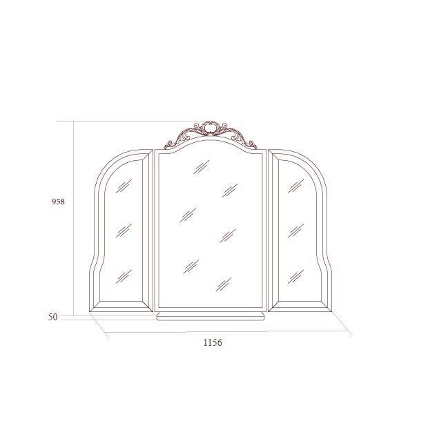 Зеркало к туалетному столу Престиж, беж