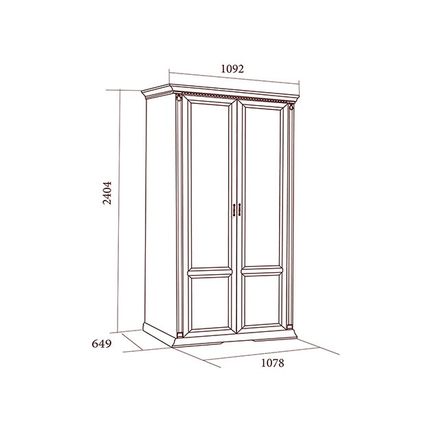 Шкаф Лоренцо 2-х дверный, дуб сторсанд