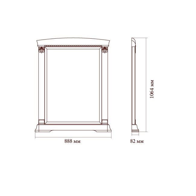 Зеркало к комоду Лоренцо, пудра