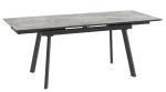 Стол MILANA FOUR-140, (30+30)x85, STONE GREY ST CER/ЧЕРНЫЙ