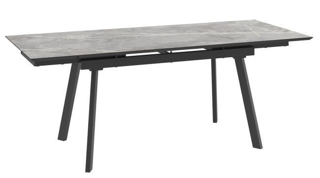 Стол MILANA FOUR-140, (30+30)x85, STONE GREY ST CER/ЧЕРНЫЙ