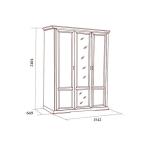 Шкаф Лоренцо 3-х дверный с зеркалами, пудра