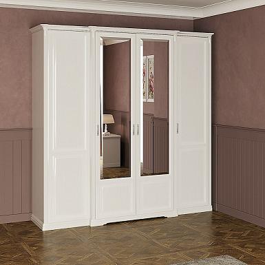 Шкаф Joconda 4-х дверный с зеркалами, Бьянко