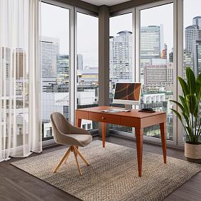 Стол письменный бестумбовый (без стекла) Lorenzo вишня