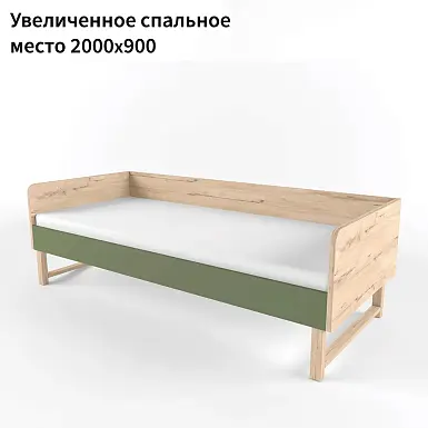Кровать большая на ножках «2+2» олива