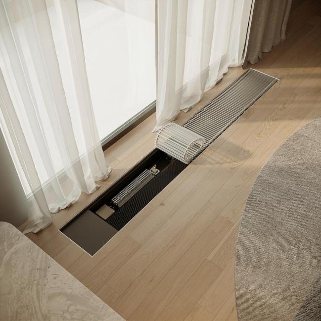 Внутрипольный Конвектор Бриз КЗТО 260x80x1000 U (5 Ал 12)