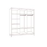 Шкаф Modena 3-х дверный без зеркал, дуб Сатин