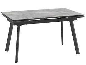 Стол MILANA FOUR-140, (30+30)x85, STONE GREY ST CER/ЧЕРНЫЙ