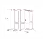 Шкаф Joconda 4-х дверный без зеркал, Бьянко Шкаф Joconda 4-х дверный без зеркал, Бьянко