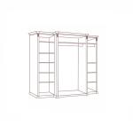 Шкаф Joconda 4-х дверный без зеркал, Бьянко Шкаф Joconda 4-х дверный без зеркал, Бьянко