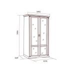 Шкаф Лоренцо 2-х дверный с зеркалами, дуб сторсанд