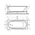 Акриловая ванна TONI ARTI Calitri PL 150x70