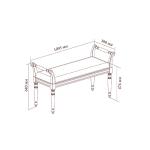 Банкетка Лоренцо двойная с ручками, пудра Банкетка Лоренцо двойная с ручками, пудра