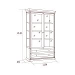 Шкаф 2-х дв. с зеркалом для посуды, Джоконда орех