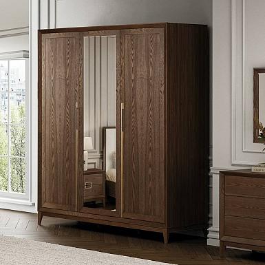 Шкаф Modena 3-х дверный с зеркалами, орех Мокко