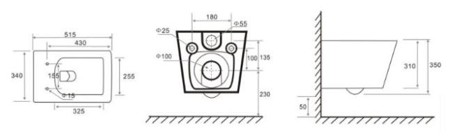 Комплект инсталляция TECEspring + унитаз MODEL S