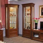 Витрина угловая для посуды, Джоконда орех