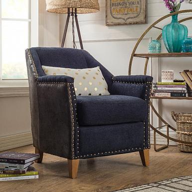 Кресло синее в винтажном стиле