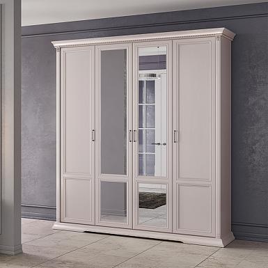 Шкаф Лоренцо 4-х дверный с зеркалами, пудра