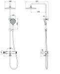 Душевая стойка Rim VSFS-2RM1BG, брашированное золото