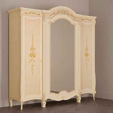 Шкаф Престиж 4-х дверный с зеркалами, беж