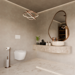 Унитаз подвесной TONI ARTI ESTETICA Milano со смывом торнадо, с микролифтом, накладка золото