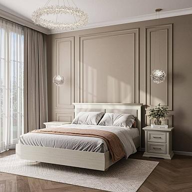 Кровать Лоренцо без н/с, с мягким элементом, 1600х2000, дуб сторсанд 