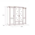 Шкаф Joconda 4-х дверный с зеркалами, Бьянко Шкаф Joconda 4-х дверный с зеркалами, Бьянко