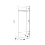 Шкаф распашной Кристелл Персидский жемчуг / тонированный графит / черный муар