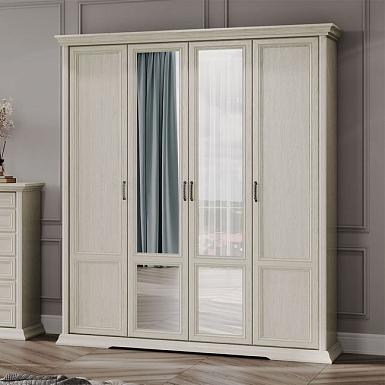 Шкаф Лоренцо 4-х дверный с зеркалами, дуб сторсанд