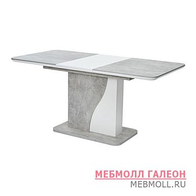Стол для кухни раздвижной серый на одной ножке (арт 6805)
