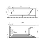 Акриловая ванна TONI ARTI Modena PL 180x70
