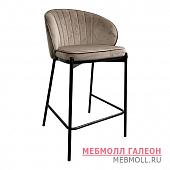 Полубарный стул на металлокаркасе с мягким сидением бежевый (арт 11530)