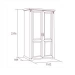 Шкаф 2-х дверный без зеркал Joconda, бьянко