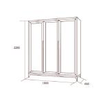 Шкаф Modena 3-х дверный без зеркал, дуб Сатин