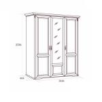 Шкаф Joconda 3-х дверный с зеркалами, Бьянко Шкаф Joconda 3-х дверный с зеркалами, Бьянко