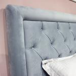 Кровать Лоренцо без н/с, 1800х2000, дуб сторсанд, мягкая голубая