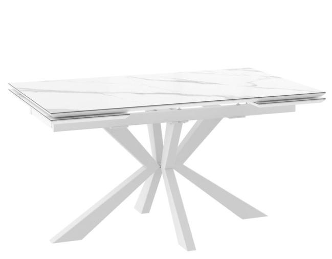 Стол ZARA-160 (40+40)х90, CALAKATTA ST CER/БЕЛЫЙ