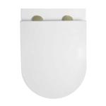 Унитаз подвесной TONI ARTI ESTETICA Milano со смывом торнадо, с микролифтом, накладка золото