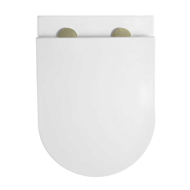 Унитаз подвесной TONI ARTI ESTETICA Milano со смывом торнадо, с микролифтом, накладка золото