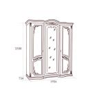 Шкаф Флориана 3-х дверный с зеркалами, беж Шкаф Флориана 3-х дверный с зеркалами, беж