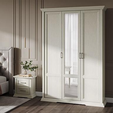 Шкаф Лоренцо 3-х дверный с зеркалами, дуб сторсанд 