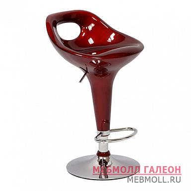 Барный стул с металлическими ножками ножки хром красный пластиковый (арт 6523)