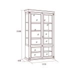 Шкаф для книг двухдверный стекло Lorenzo вишня