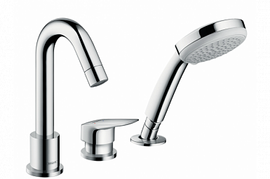 Смеситель на край ванны Hansgrohe Logis, на 3 отверстия 