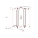 Шкаф Престиж 3-х дверный без зеркал, беж Шкаф Престиж 3-х дверный без зеркал, беж