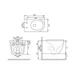 Унитаз подвесной TONI ARTI Russi с сиденьем с микролифтом